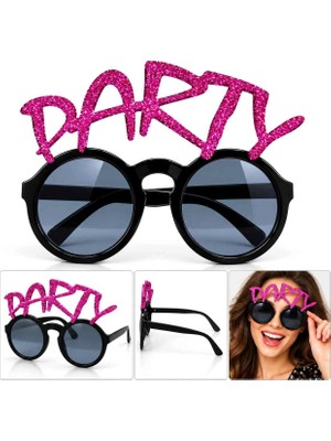 Luord-Store Fuşya Simli Party Yazılı Parti Gözlüğü