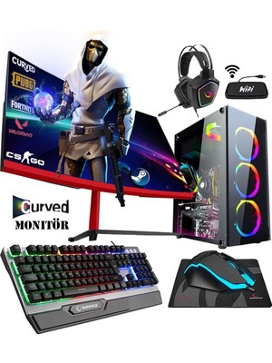 RX65 I5-3470 16GB 512GB SSD GTX1050TI 23.8 Curved Oyuncu Masaüstü Bilgisayarı