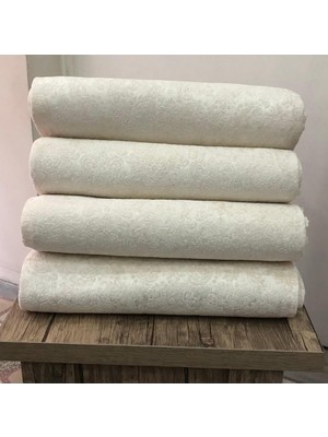 Ekru Kadife Baskılı Kaymaz Koltuk ve Çekyat Örtüsü 180 * 210 cm Ekru 170 x 210