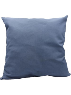 Pamuklu Kırlent Kılıfı, 45X45 CM,%100 Pamuk (Denim Mavi)