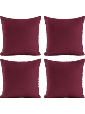Soho Kumaş Dekoratif Kırlent Yastık Kılıfı - 42 x 42 cm (4, Bordo)