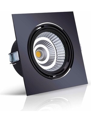 Kare Sıva Kare Sıva Altı 40W Kaliteli LED Siyah Spot Armatür (Ilık Beyaz 4000 Kelvin)