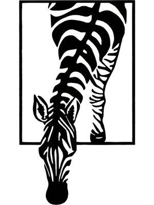 Metal Zebra Duvar Sanatı Dekoru 40 x 23 Cm, 3D Zebra Baş Aşağı, Bebek Odası Yatak Odası Için Zebra Asılı Plaketler Siyah (40X23 Cm)