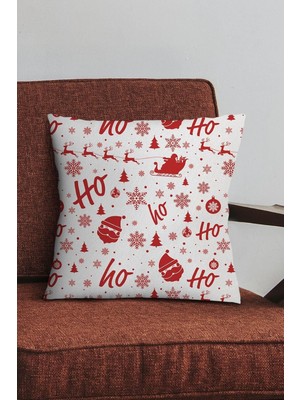Noel Dekoratif Gizli Fermuar Çift Taraflı Yılbaşı Kırlent Yastık Kılıfı 43X43CM KRL1048