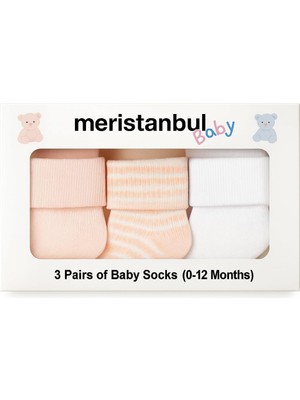 Baby 3'lü Bebek Çorap Seti – Kutulu Hediye Seti (0-12 Ay) | Yumuşak Pamuk | Kız ve Erkek Bebek Için Uygun | Mavi & Pembe Renk Seçenekleri