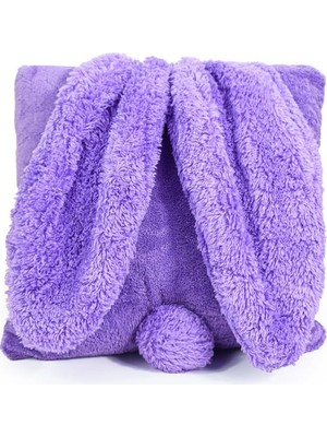 Özgüner Tavşan Kırlent Yastık Yumuşak Peluş Dekoratif Yastık Sevimli Tavşan Kulaklı Tasarım Çocuk Odası & Hediyelik Aksesuar (Mor)