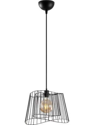 Modern Metal Gövdeli Tekli Sarkıt Avize, Salon ve Mutfak Için E27 Uyumlu, SIYAH-6345