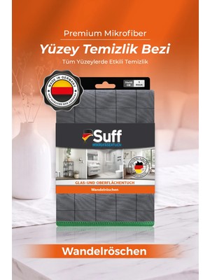 Suff Wandelröschen Mikrofiber Geniş Yüzey Profesyonel Vitrin Camı Temizlik Bezi 70X50 cm Kırmızı