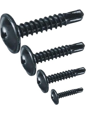 Rysb 3.9X13 mm 100 Adet Siyah Pul Başlı Matkap Uçlu Vida Otomatik Vida