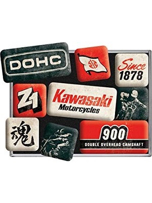 Pratik Ev 83114 - Kawasaki - Motosikletler 1878 Yılından Beri - Mıknatıs Seti (9 Parça)