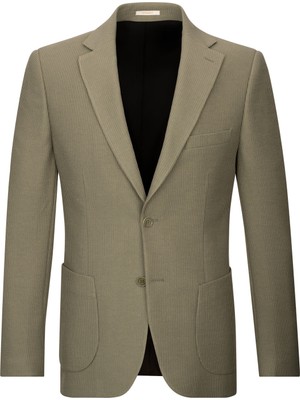 Hatemoğlu Yeşil Slim Fit Mono Yaka Klasik Ceket