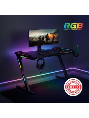 Aura Rgb Ledli Oyuncu Masası
