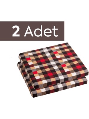 Sandalye Oturum Minderi Desenli 40X40X4 Bağcıklı Çıkarılabilir Kılıflı Çökme Yapmaz Kırmızı 2'li