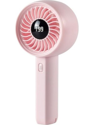 Pratik Ev Mini Taşınabilir Şarjlı LED Göstergeli El Fanı, Pembe, ZB162P