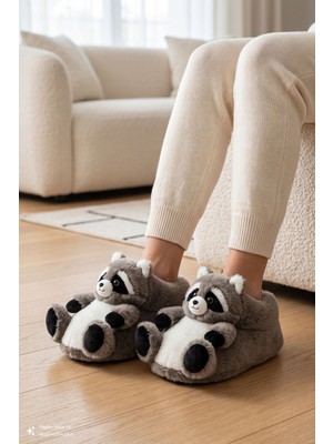 Twigy Koala 26 Kadın, Garson Boy Hayvanlı Panduf Gri 36/41