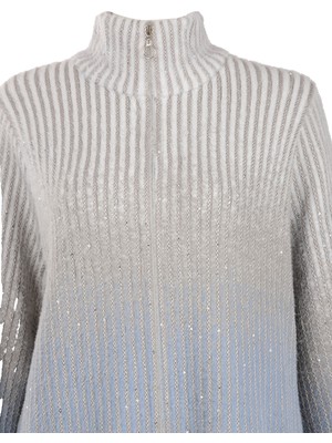 Vedi-bb Oversize Yüksek Yakalı Balon Kol Kadın Ceket - Minimalist Tarz