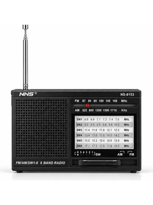 UltraTekno NS-8153 Taşınabilir Pilli Cep Radyosu Deprem Çantası Radyosu Am Fm Sw-1-6 8 Bandlı Mini Radyo