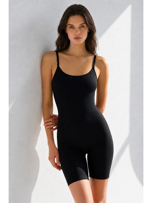 Küçük Hazine Kadın Bel Bacak Sıkılaştıran Siyah Full Body