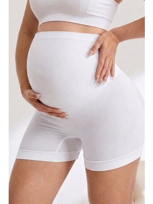 Küçük Hazine Hamile Slip Külot Hamile Lohusa Yüksek Bel Toparlayıcı Külot 1020-BEYAZ