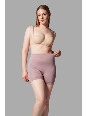Küçük Hazine Push Up Seamless Dikişsiz Popo Şekillendirici Kısa Paçalı Korse 2064 Gül Kurusu