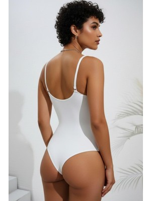 Küçük Hazine Sıkılaştırıcı Toparlayıcı Zıbın String Korse 9052 Beyaz