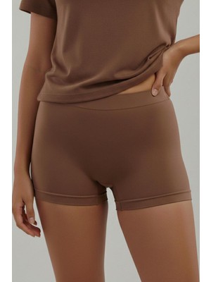 Küçük Hazine Toparlayıcı Iz Yapmayan Seamless Örme Boxer 2001 Kahverengi