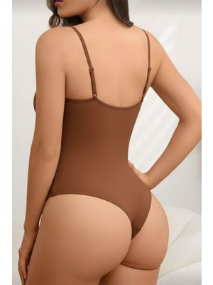 Küçük Hazine Sıkılaştırıcı Toparlayıcı Zıbın String Korse 9052 Kahverengi