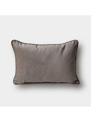 Taupe Kadife Düz Kırlent Kılıfı - 30X50 - Kahve Kahve 30 x 50