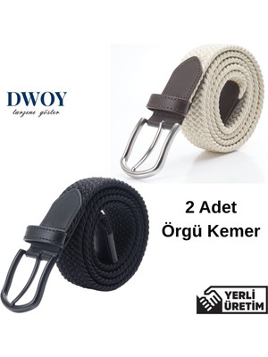 Dwoy Elastik Örgü Kemer 2'li Set