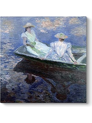 Pratik Ev Claude Monet Two Girls In A Boat Tablosu 60 x 60