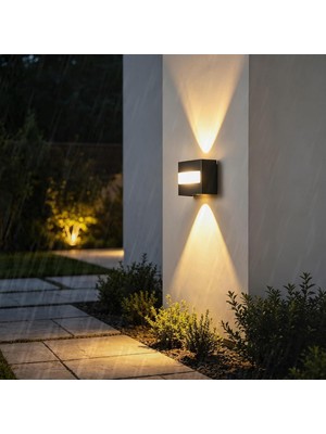 LED Duvar Lambası Dış Mekan Alüminyum IP65 Su Geçirmez Duvar Aydınlatma Spot Işık Yukarı ve Aşağı Modern Iç Mekan/dış Mekan Duvar Lambası Teras Bahçe