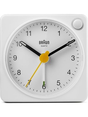 Pratik Ev Klasik Analog Seyahat Çalar Saati, Erteleme Fonksiyonlu ve Işıklı, Kompakt Boyut, Sessiz Kuvars Saat Mekanizması, Crescendo Alarmı, Beyaz Model BC02XW, Beyaz, Ölçü Birimi, Manşet