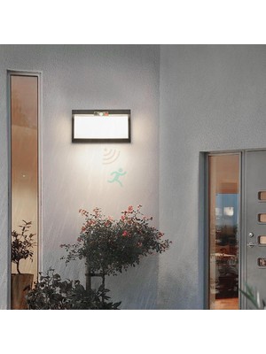 Hareket Sensörlü Dış Mekan Güneş Işığı Duvar Aydınlatması Güneş LED IP65 Su Geçirmez Duvar Lambası Modern Dış Mekan Duvar Lambası Teras Bahçe Giriş Çi