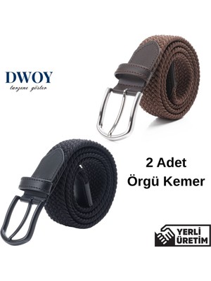 Dwoy Elastik Örgü Kemer 2'li Set