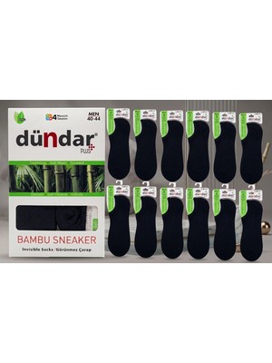 Dündar Çorap Erkek Bambu Sneaker Görünmez Çorap 12'li Paket (40-44 Beden)