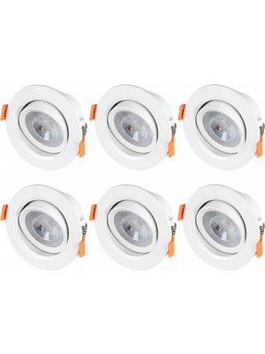 Cata CT-5204 6'li Set 7W Akik Cob LED Gömme Spot 6400K Beyaz Işık 470 Lm Tavan Aydınlatma