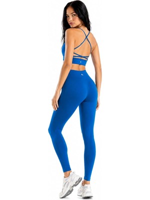 Active Kadın Sırt Detaylı Destekli Seamless Spor Sütyeni - Push Up Toparlayıcı Dikişsiz Tayt Seti 1800T