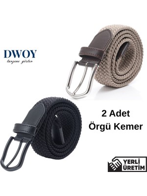 Dwoy Elastik Örgü Kemer 2'li Set