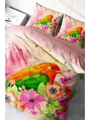 Pratik Ev Bird Nest Naturel Çift Kişilik Nevresim Takımı, MONOHOME4135