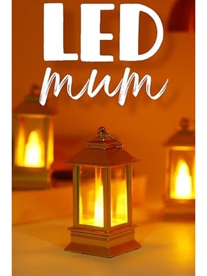 Pratik Ev 3 Adet LED Mum Mini Dörtgen Tip Pil Dahil Dumansız Alev Led'li Yapay Dekoratif Mum Altın PT434