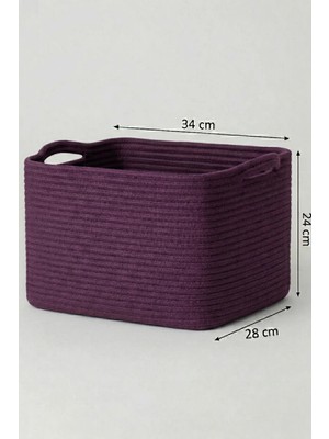 Comfort Craft Jüt Görünümlü Hasır Kulplu Çok Amaçlı Sepet | Banyo & Oyuncak Organizerı (34X28X24 Cm) - 14 Renk