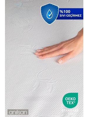 Anılsan Drytouch Sıvı Su Geçirmez Fitted Full Kenar Yatak Koruyucu Alez (7 EBAT)