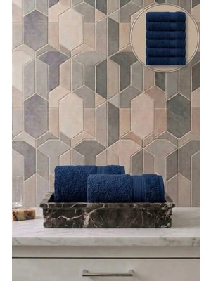 Seritaine 6'lı Işıl Premium El Havlusu 33X33CM - Açık Mavi %100 Pamuk - 600 Gr/m2
