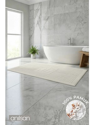 Anılsan Zivra %100 Pamuk Ayak Havlusu - Antrasit 60x130, 690 Gr