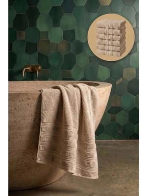 Seritaine 6'lı Işıl Premium Banyo Havlusu 70x140cm - Beyaz - %100 Pamuk - 600 gr/m2