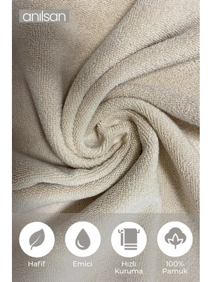 Anılsan 10'lu Düz Beyaz El Havlusu - 50x90 Cm, 225 Gr, %100 Pamuk, Spa Ve Otel Havlusu