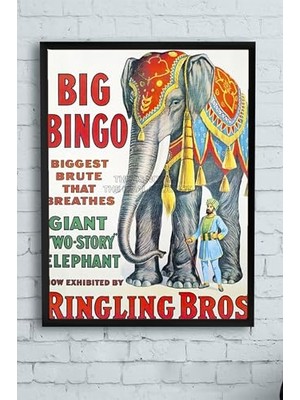 Pratik Ev PSTER10243 Big Bingo Vintage Çerçeveli Tablo (50X70 Cm)