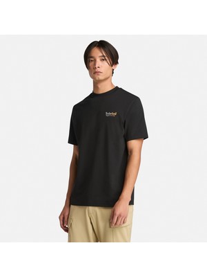Timberland Rugged Active Gear Back Graphic Tee Erkek Siyah Tshirt TB0A6DMA0011