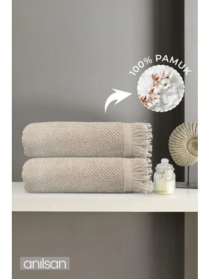 Anılsan 2'li Gri Jelena Banyo Havlusu- 70x140 Cm, 490 Gr, %100pamuk, Spa Ve Otel Havlusu Uy