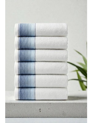 Anılsan 6'lı Selina Mavi El Havlusu - 50x100 Cm, 235 Gr, %100 Pamuk, Spa Ve Otel Havlusu